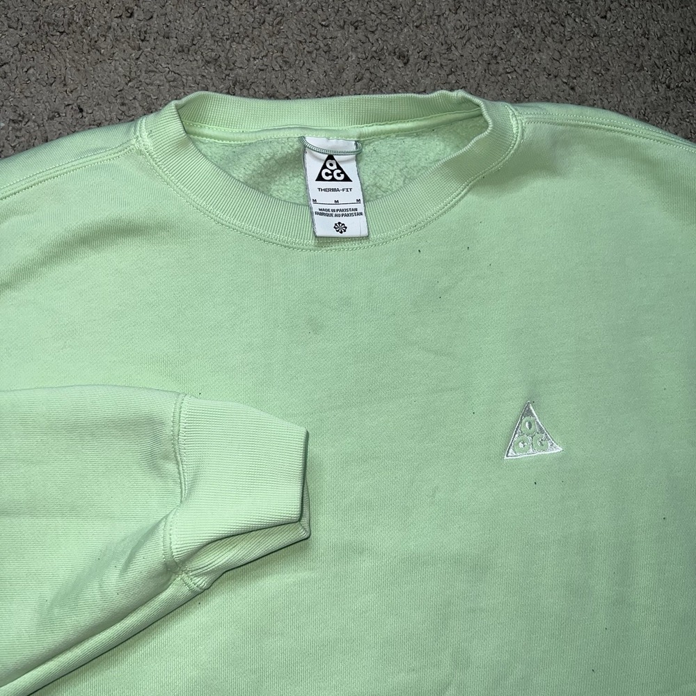 Nike ACG Therma-Fit Fleece‎ Crew Sweatshirt Medium Vapor Green DX9611